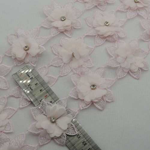 مشکی نوار گل پارچه‌ای مروارید گیپور خرید و قیمت رنگ2