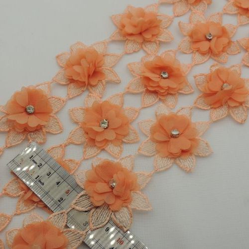 مشکی نوار گل پارچه‌ای مروارید گیپور خرید و قیمت رنگ3