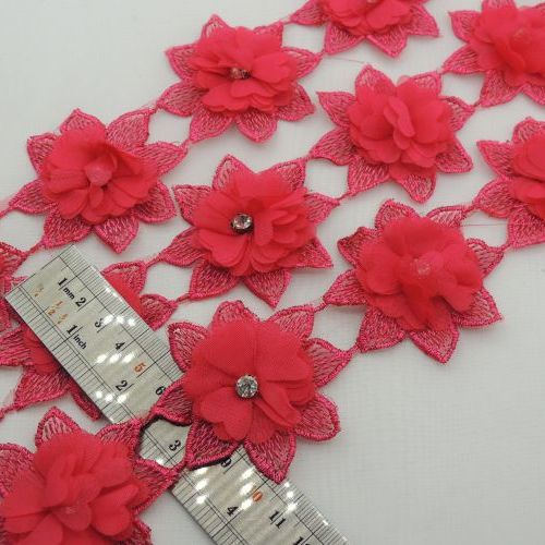 مشکی نوار گل پارچه‌ای مروارید گیپور خرید و قیمت رنگ4