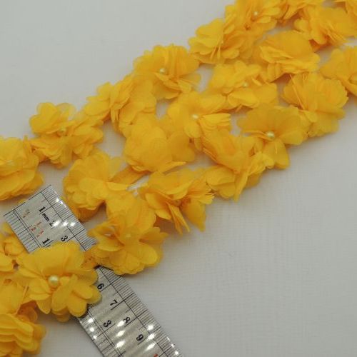 سفید نوار گل متری حریر مروارید کوچک خرید و قیمت رنگ5