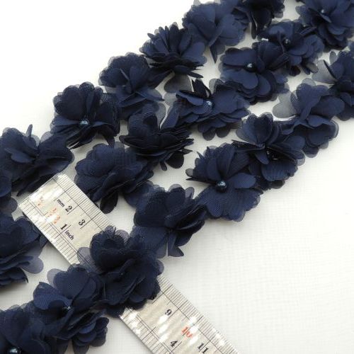 سفید نوار گل متری حریر مروارید کوچک خرید و قیمت رنگ7