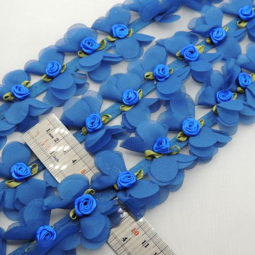 فیروزه ای نوار پاپیون شکوفه‌دار  خرید و قیمت رنگ1