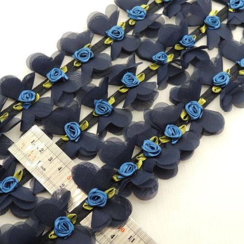 فیروزه ای نوار پاپیون شکوفه‌دار  خرید و قیمت رنگ2