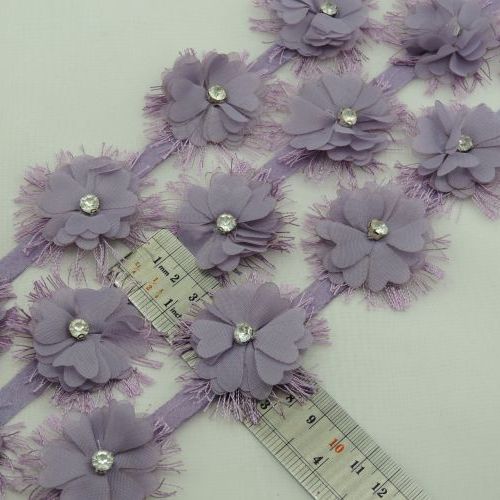 سرخابی نوار گل متری و نگین مژه‌دار خرید و قیمت رنگ2