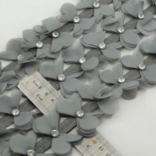 بادمجانی نوار گل متری پاپیون کریستال خرید و قیمت رنگ4