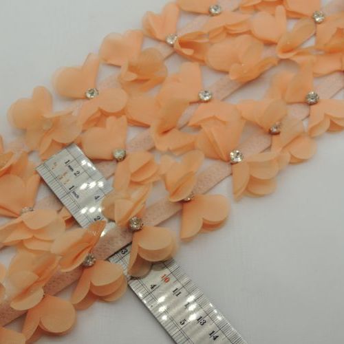 بادمجانی نوار گل متری پاپیون کریستال خرید و قیمت رنگ6