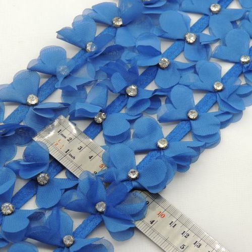 بادمجانی نوار گل متری پاپیون کریستال خرید و قیمت رنگ7