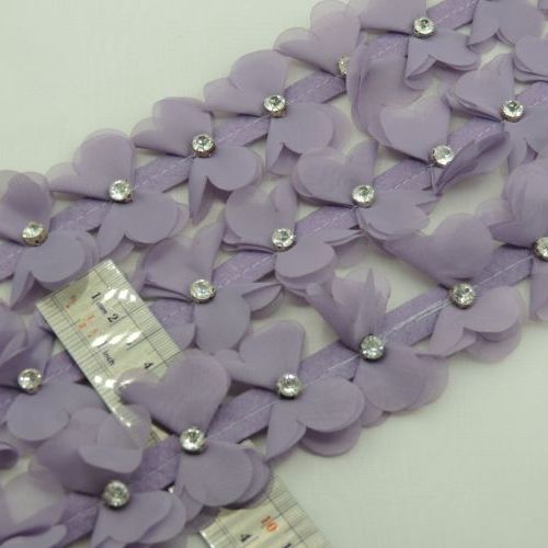 بادمجانی نوار گل متری پاپیون کریستال خرید و قیمت رنگ9