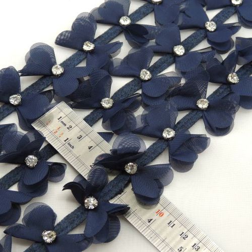 بادمجانی نوار گل متری پاپیون کریستال خرید و قیمت رنگ10