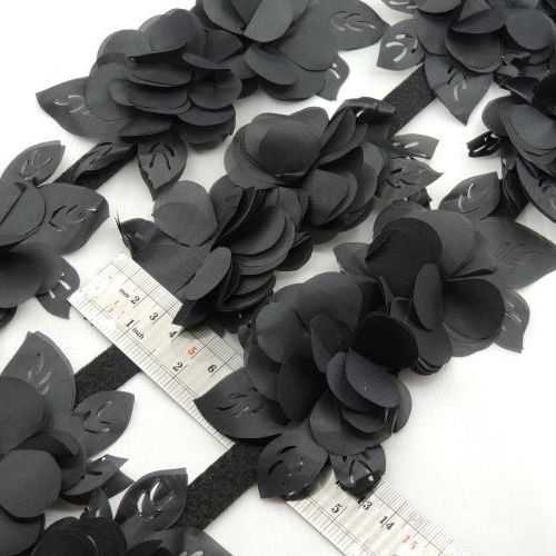 سرمه ای نوار گل متری گلبرگ ساتن بزرگ خرید و قیمت رنگ15