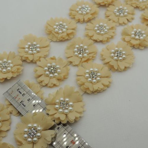 یاسی نوار گل متری نگین و مروارید خرید و قیمت رنگ2