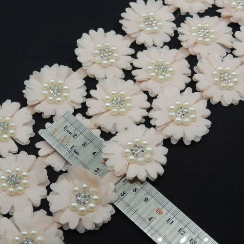 یاسی نوار گل متری نگین و مروارید خرید و قیمت رنگ12