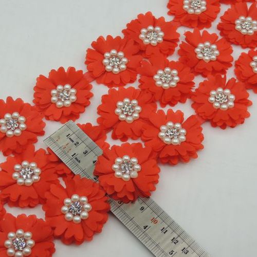 یاسی نوار گل متری نگین و مروارید خرید و قیمت رنگ13