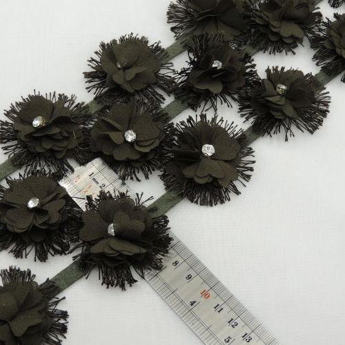 سبز روشن نوار نگین و گل مژه‌دار خرید و قیمت رنگ4