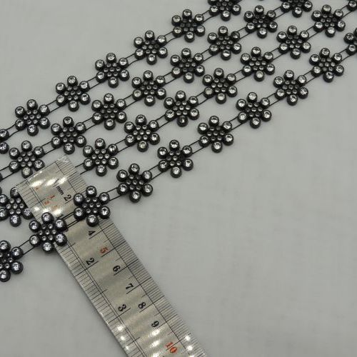 تصویر نوار نگین دار طرح گل