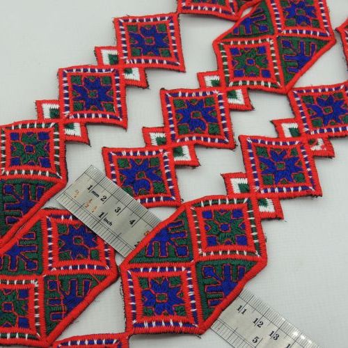 نوار سنتی لوزی  کاربنی قرمز