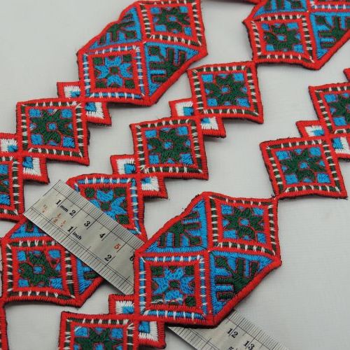 تصویر نوار سنتی  لوزی سبز  فیروزه ای 