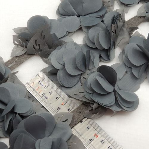 سرمه ای نوار گل متری گلبرگ ساتن بزرگ خرید و قیمت رنگ20