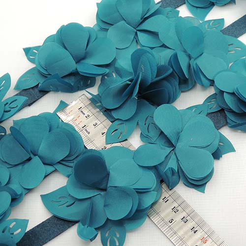 سورمه ای نوار گل متری گلبرگ ساتن بزرگ خرید و قیمت رنگ9