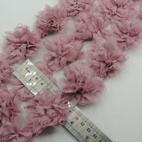 گلبهی تیره نوار گل متری توری تزئینی خرید و قیمت رنگ20