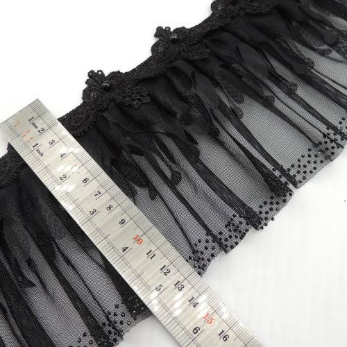 تصویر تور پلیسه گیپوری کتنی پهن نگینی