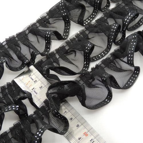 تصویر نوار پلیسه تور لبه زری‌دار