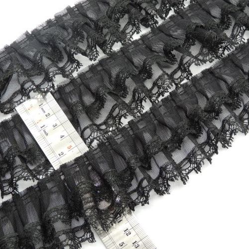 مشکی پلیسه گیپور مژه ای دوطبقه خرید و قیمت