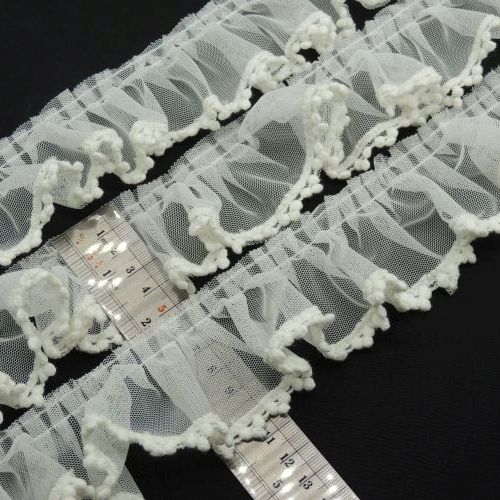 سفید تور پلیسه تور لبه توپکی خرید و قیمت رنگ1