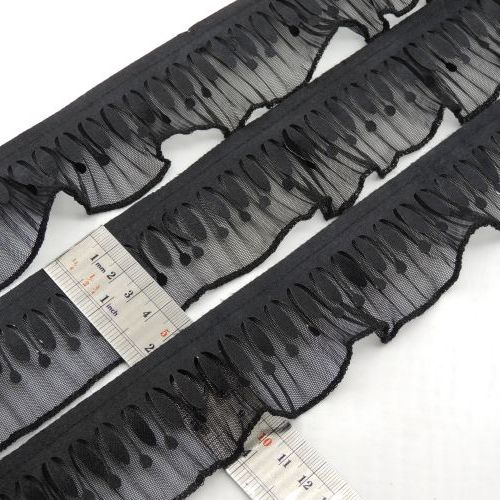 تصویر تور پلیسه مخمل آویز باریک