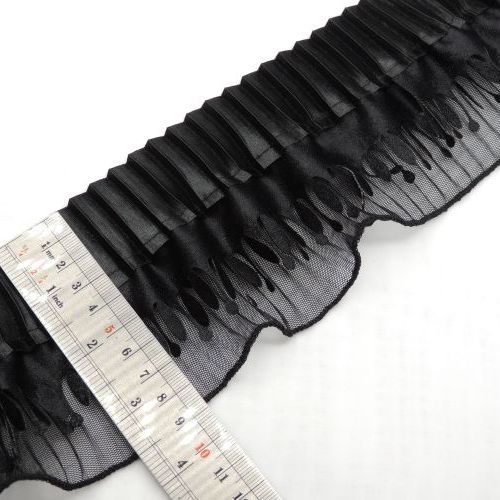 تور پلیسه ساتن مخمل آویز پهن