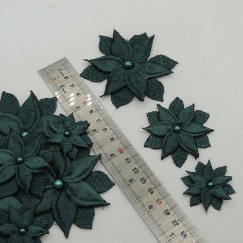 فیروزه ای گل تزئینی گلدوزی لباس سه سایز خرید و قیمت رنگ1