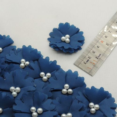 خردلی روشن گل پارچه‌ای برجسته حریری مرواریدی خرید و قیمت رنگ2