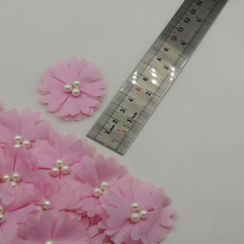 خردلی روشن گل پارچه‌ای برجسته حریری مرواریدی خرید و قیمت رنگ15