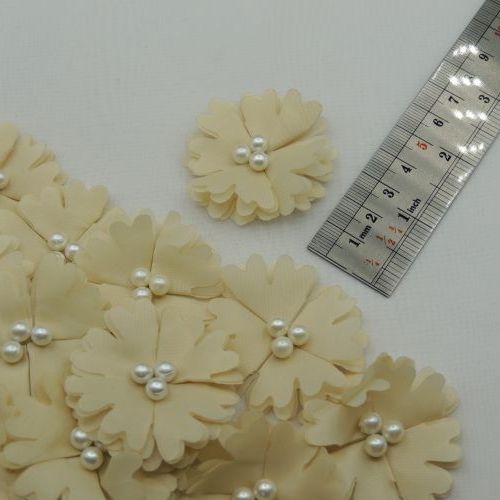 خردلی روشن گل پارچه‌ای برجسته حریری مرواریدی خرید و قیمت رنگ16