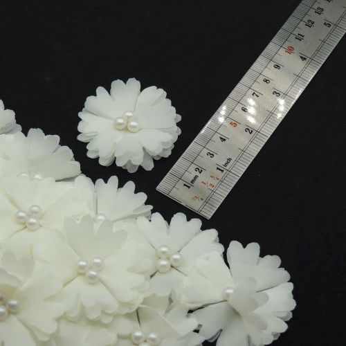 خردلی روشن گل پارچه‌ای برجسته حریری مرواریدی خرید و قیمت رنگ18