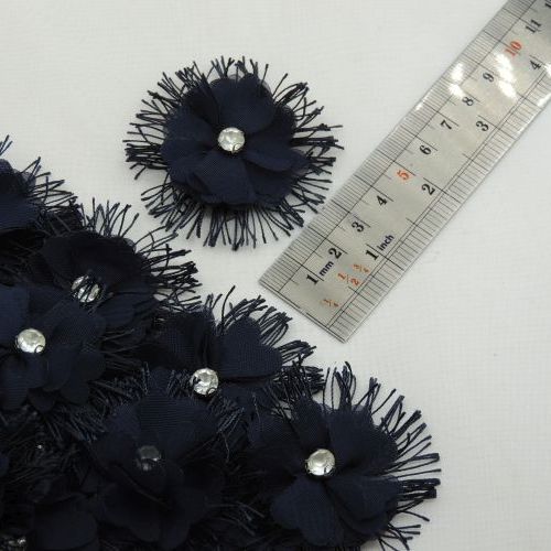 کاربنی گل تزئینی لباس مدل مژه نگینی خرید و قیمت رنگ1