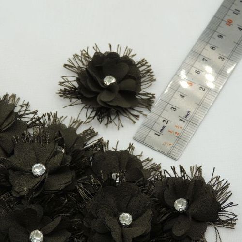 کاربنی گل تزئینی لباس مدل مژه نگینی خرید و قیمت رنگ2