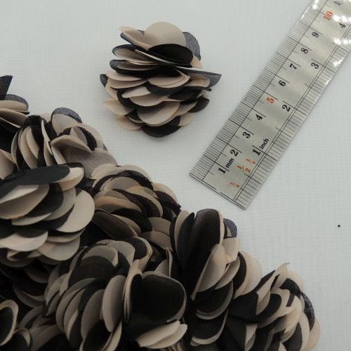 نسکافه ای گل پارچه‌ای برجسته ساتن دورنگ خرید و قیمت رنگ1