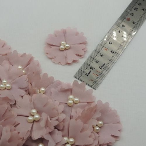 خردلی روشن گل پارچه‌ای برجسته حریری مرواریدی خرید و قیمت رنگ19