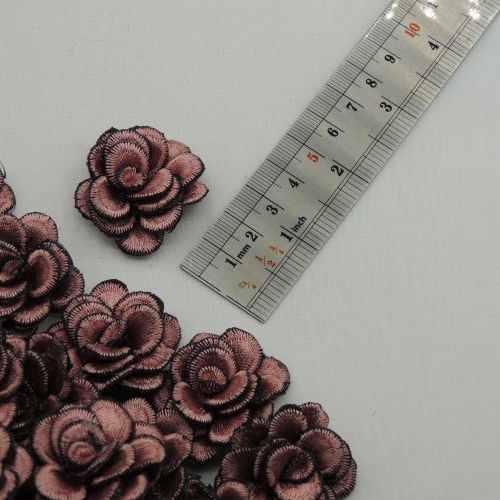 سبز آّبی روشن گل پارچه‌ای برجسته رز گلدوزی خرید و قیمت رنگ9