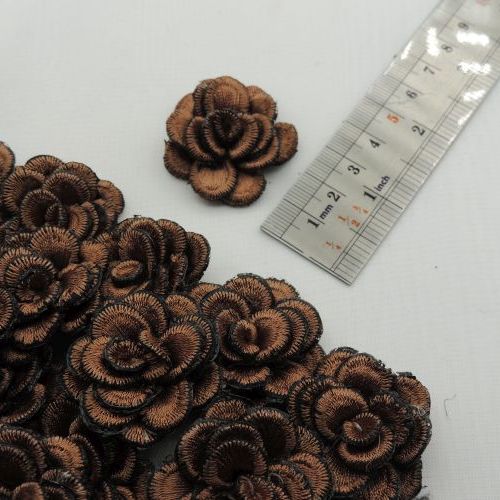 سبز آّبی روشن گل پارچه‌ای برجسته رز گلدوزی خرید و قیمت رنگ5