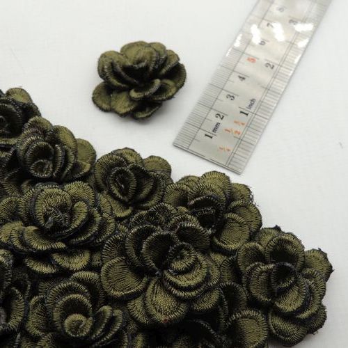 سبز آّبی روشن گل پارچه‌ای برجسته رز گلدوزی خرید و قیمت رنگ6