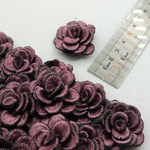 سبز آّبی روشن گل پارچه‌ای برجسته رز گلدوزی خرید و قیمت رنگ7