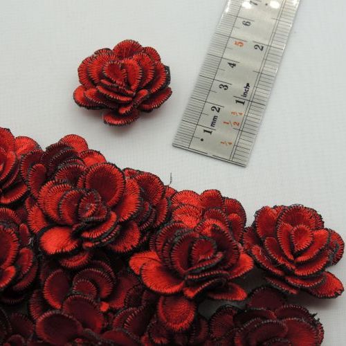 سبز آّبی روشن گل پارچه‌ای برجسته رز گلدوزی خرید و قیمت رنگ8