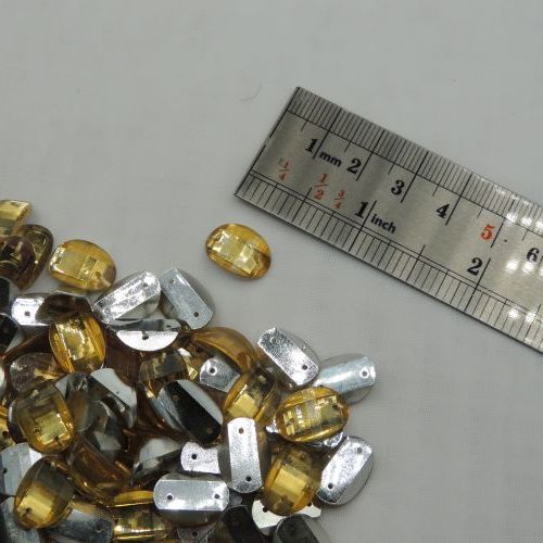 سنگ دوختنی رزینی بیضی محدب سایز دو 