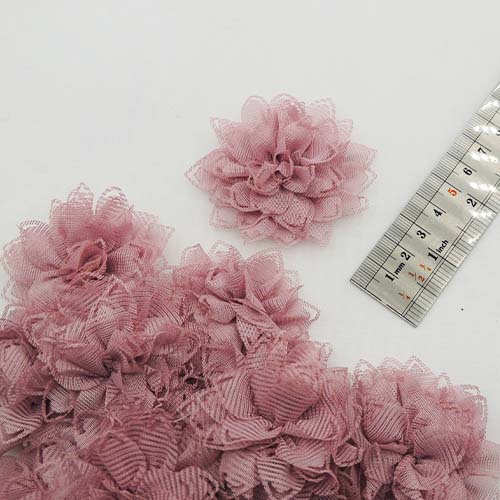 طوسی گل پارچه‌ای برجسته توری رز خرید و قیمت رنگ4