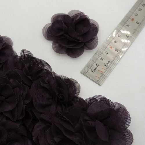 طوسی گل پارچه‌ای برجسته رز توری بزرگ خرید و قیمت رنگ6