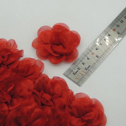 طوسی گل پارچه‌ای برجسته رز توری بزرگ خرید و قیمت رنگ16