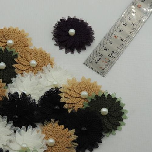 نسکافه ای تیره گل پارچه‌ای لباس خورشیدی مرواریدی خرید و قیمت رنگ7