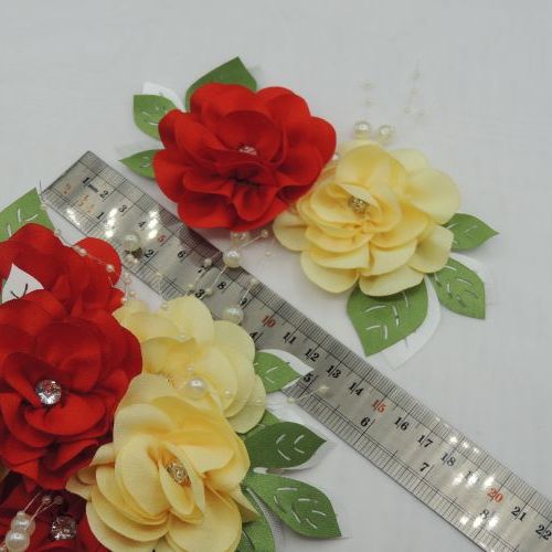 تصویر گل پارچه‌ای برجسته جفتی